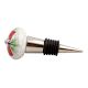 Red Flower Crackle Ceramic Wine Stopper